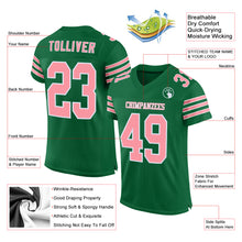 Laden Sie das Bild in den Galerie-Viewer, Custom Kelly Green Medium Pink-White Mesh Authentic Football Jersey
