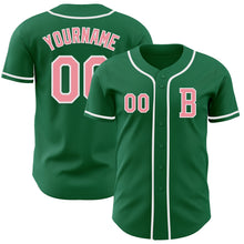 Charger l&#39;image dans la galerie, Custom Kelly Green Medium Pink-White Authentic Baseball Jersey
