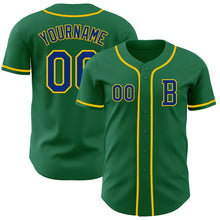 Charger l&#39;image dans la galerie, Custom Kelly Green Royal-Yellow Authentic Baseball Jersey
