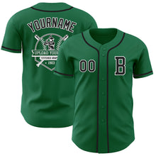 Laden Sie das Bild in den Galerie-Viewer, Custom Kelly Green Black-White Authentic Baseball Jersey
