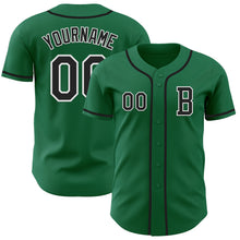 Laden Sie das Bild in den Galerie-Viewer, Custom Kelly Green Black-White Authentic Baseball Jersey
