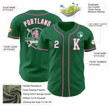 Загрузить изображение в средство просмотра галереи, Custom Kelly Green White-Pink Authentic Baseball Jersey
