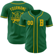 Charger l&#39;image dans la galerie, Custom Kelly Green Gold Authentic Baseball Jersey
