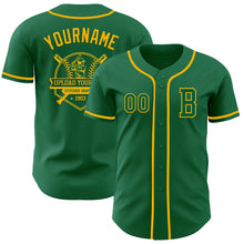 Charger l&#39;image dans la galerie, Custom Kelly Green Gold Authentic Baseball Jersey
