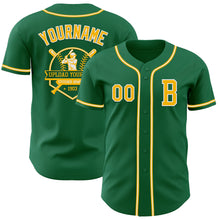 Загрузить изображение в средство просмотра галереи, Custom Kelly Green Gold-White Authentic Baseball Jersey
