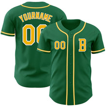 Загрузить изображение в средство просмотра галереи, Custom Kelly Green Gold-White Authentic Baseball Jersey
