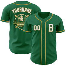 Charger l&#39;image dans la galerie, Custom Kelly Green White-Old Gold Authentic Baseball Jersey
