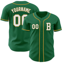 Charger l&#39;image dans la galerie, Custom Kelly Green White-Old Gold Authentic Baseball Jersey
