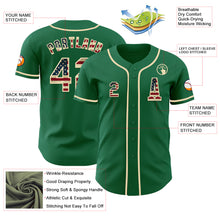 Charger l&#39;image dans la galerie, Custom Kelly Green Vintage USA Flag-Cream Authentic Baseball Jersey
