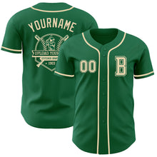 Charger l&#39;image dans la galerie, Custom Kelly Green Cream Authentic Baseball Jersey
