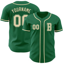 Charger l&#39;image dans la galerie, Custom Kelly Green Cream Authentic Baseball Jersey
