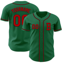 Charger l&#39;image dans la galerie, Custom Kelly Green Red-Black Authentic Baseball Jersey
