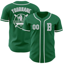 Загрузить изображение в средство просмотра галереи, Custom Kelly Green Gray-White Authentic Baseball Jersey
