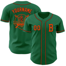 Загрузить изображение в средство просмотра галереи, Custom Kelly Green Orange-Black Authentic Baseball Jersey
