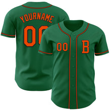 Загрузить изображение в средство просмотра галереи, Custom Kelly Green Orange-Black Authentic Baseball Jersey
