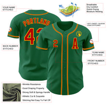 Laden Sie das Bild in den Galerie-Viewer, Custom Kelly Green Red-Gold Authentic Baseball Jersey
