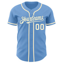 Load image into Gallery viewer, Custom Light Blue Cream Authentic Baseball Jersey
