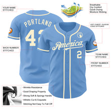 Load image into Gallery viewer, Custom Light Blue Cream Authentic Baseball Jersey
