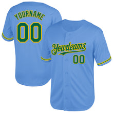 Загрузить изображение в средство просмотра галереи, Custom Light Blue Kelly Green-Yellow Mesh Authentic Throwback Baseball Jersey
