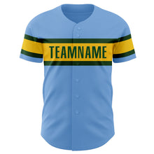 Загрузить изображение в средство просмотра галереи, Custom Light Blue Green-Yellow Authentic Baseball Jersey
