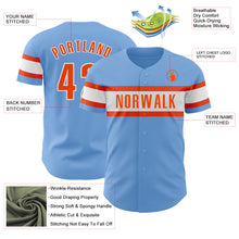 Charger l&#39;image dans la galerie, Custom Light Blue Orange-White Authentic Baseball Jersey
