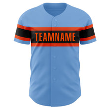 Загрузить изображение в средство просмотра галереи, Custom Light Blue Orange-Black Authentic Baseball Jersey
