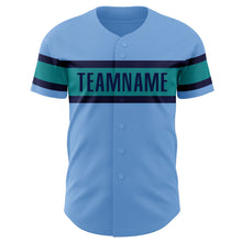 Загрузить изображение в средство просмотра галереи, Custom Light Blue Navy-Teal Authentic Baseball Jersey
