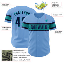 Загрузить изображение в средство просмотра галереи, Custom Light Blue Navy-Teal Authentic Baseball Jersey
