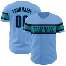 Загрузить изображение в средство просмотра галереи, Custom Light Blue Navy-Teal Authentic Baseball Jersey
