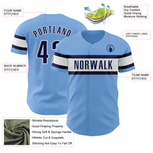 Загрузить изображение в средство просмотра галереи, Custom Light Blue Navy-White Authentic Baseball Jersey
