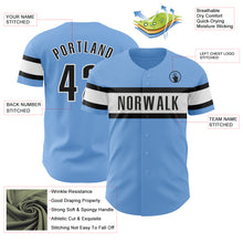 Charger l&#39;image dans la galerie, Custom Light Blue Black-White Authentic Baseball Jersey
