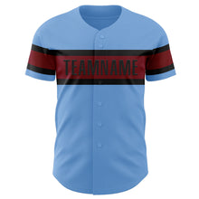 Charger l&#39;image dans la galerie, Custom Light Blue Crimson-Black Authentic Baseball Jersey
