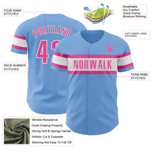 Загрузить изображение в средство просмотра галереи, Custom Light Blue Pink-White Authentic Baseball Jersey
