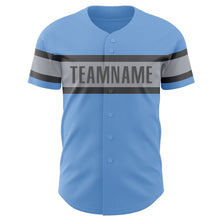 Laden Sie das Bild in den Galerie-Viewer, Custom Light Blue Gray-Steel Gray Authentic Baseball Jersey
