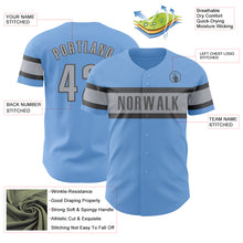 Laden Sie das Bild in den Galerie-Viewer, Custom Light Blue Gray-Steel Gray Authentic Baseball Jersey
