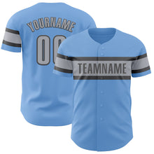 Загрузить изображение в средство просмотра галереи, Custom Light Blue Gray-Steel Gray Authentic Baseball Jersey
