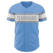 Charger l&#39;image dans la galerie, Custom Light Blue White-Gray Authentic Baseball Jersey
