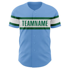 Laden Sie das Bild in den Galerie-Viewer, Custom Light Blue Kelly Green-White Authentic Baseball Jersey
