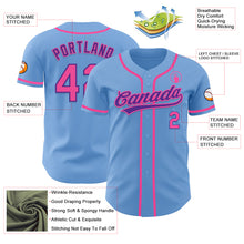 Загрузить изображение в средство просмотра галереи, Custom Light Blue Pink-Purple Authentic Baseball Jersey
