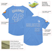 Загрузить изображение в средство просмотра галереи, Custom Light Blue White Mesh Authentic Throwback Baseball Jersey
