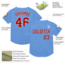 Charger l&#39;image dans la galerie, Custom Light Blue Red-White Mesh Authentic Throwback Baseball Jersey
