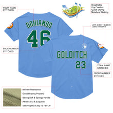 Загрузить изображение в средство просмотра галереи, Custom Light Blue Kelly Green-White Mesh Authentic Throwback Baseball Jersey
