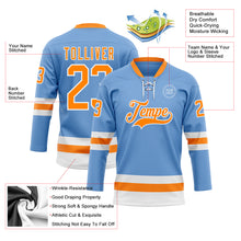 Загрузить изображение в средство просмотра галереи, Custom Light Blue Bay Orange-White Hockey Lace Neck Jersey
