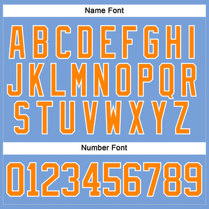 Custom Light Blue Bay Orange-White Hockey Lace Neck Jersey