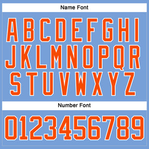 Custom Light Blue Orange-White Hockey Lace Neck Jersey