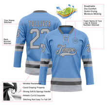 Загрузить изображение в средство просмотра галереи, Custom Light Blue Gray-Steel Gray Hockey Lace Neck Jersey
