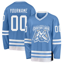 Charger l&#39;image dans la galerie, Custom Light Blue White Hockey Jersey
