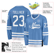 Charger l&#39;image dans la galerie, Custom Light Blue White Hockey Jersey
