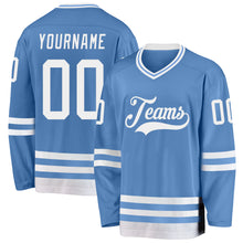 Charger l&#39;image dans la galerie, Custom Light Blue White Hockey Jersey
