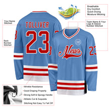 Charger l&#39;image dans la galerie, Custom Light Blue Red-White Hockey Jersey
